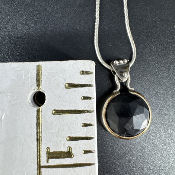 Silpada Sterling Silver Matte Faceted Black Onyx Pendant Necklace N1627 - Picture 9 of 10